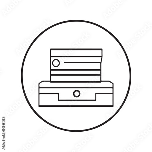 Vector icon of a printer device, symbolizing printing, office equipment, and document handling