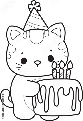 Lineart of a bunch of cute cat with various activities.
Outline ofkKawaii animal kitty for scrapbook and sticker.