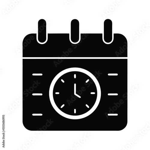 calendar clock icon vector illustration