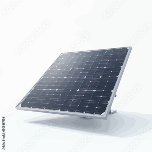 Gray Solar Panel Renewable Energy Source Isolated on White Background
