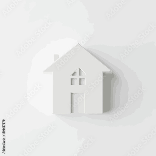 White House Icon on White Background Minimalist Home Symbol Graphic