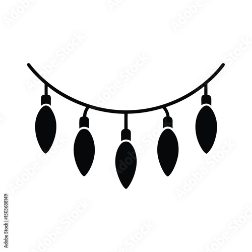 christmas garland lights icon vector illustration