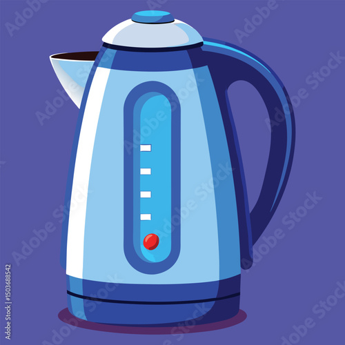 Modern Blue Electric Kettle Illustration for Tea or Coffee Preparation