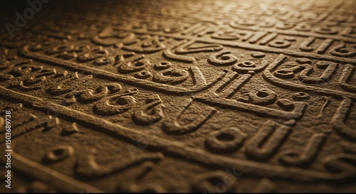 Ancient Arabic Calligraphy Inscriptions Carved in Stone