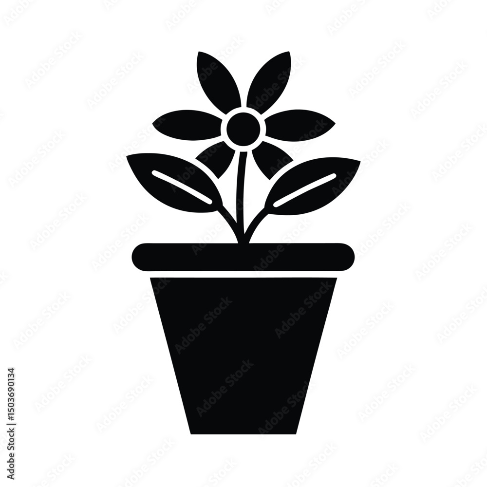 flower pot icon vector illustration flower pot icon vector illustration