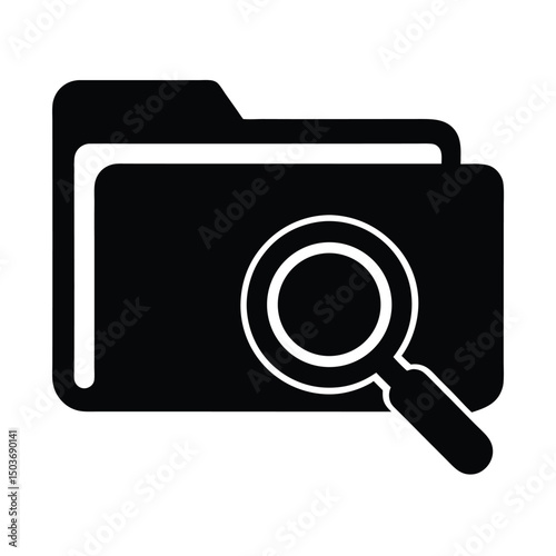 folder magnifying glass icon vector illustration