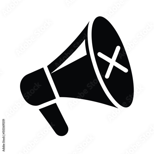 loudspeaker cross mute icon vector illustration