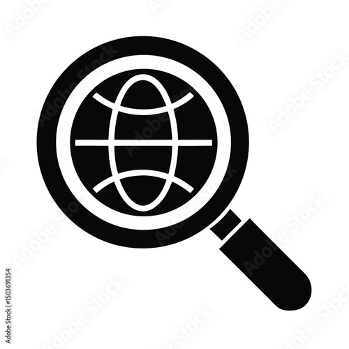 magnifier globe icon vector illustration