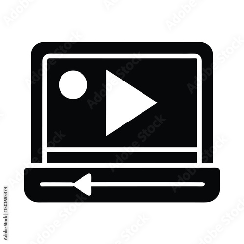 video play with slider control icon vector illustration