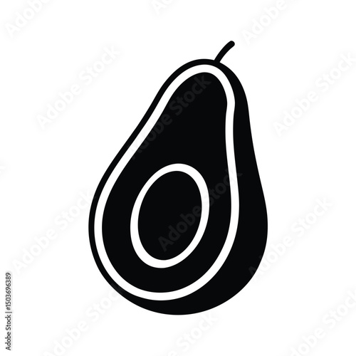 avocado half icon vector illustration