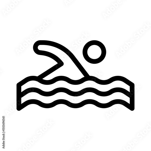 swimming line icon