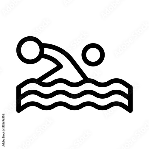 water polo player line icon