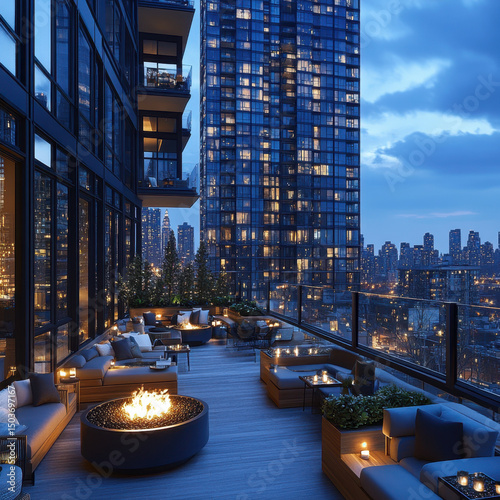 A couple enjoying the panoramic view from the rooftop at The Westin, a luxury hotel in New York City.
