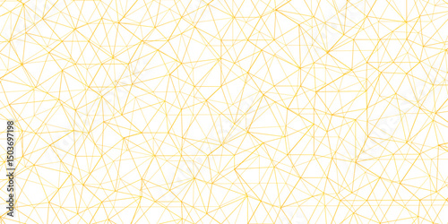 Abstract of simple golden line triangle pattern geometric background. Seamless geometric polygonal repeatable pattern swatch background, Trendy design vector background for web backdrop orpaper print.