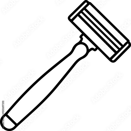 razor outline vector illustration, coloring book page line art