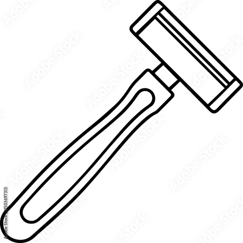 razor outline vector illustration, coloring book page line art