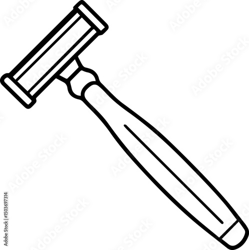 razor outline vector illustration, coloring book page line art