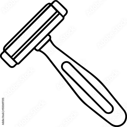 razor outline vector illustration, coloring book page line art