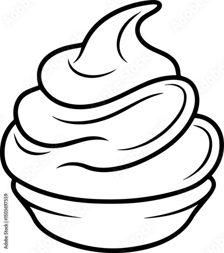 shaving cream outline vector illustration, coloring book page line art	