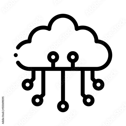 cloud storage line icon