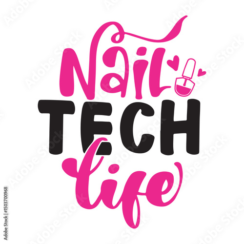 Beauty manicure master quotes about nails. Beautiful nails design. Just nail it Phrase Lettering. Handwritten lettering about nails and manicure. Inspiration quote for beauty salon, print or card.