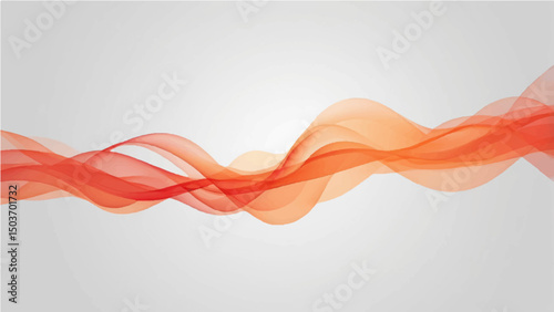 Abstract orange smoke on white color abstract background.
