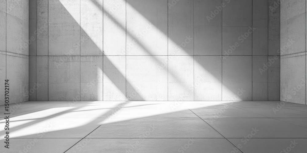 Obraz premium Empty Modern Concrete Interior with Sunlight