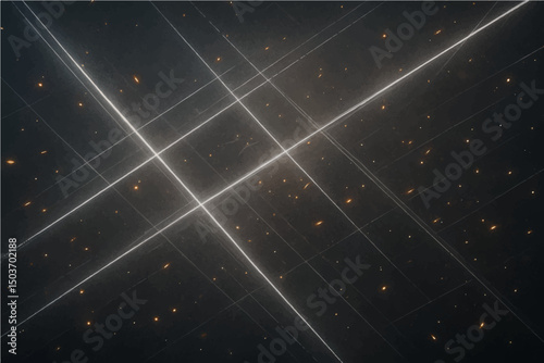 Abstract white light lines background with sparks.