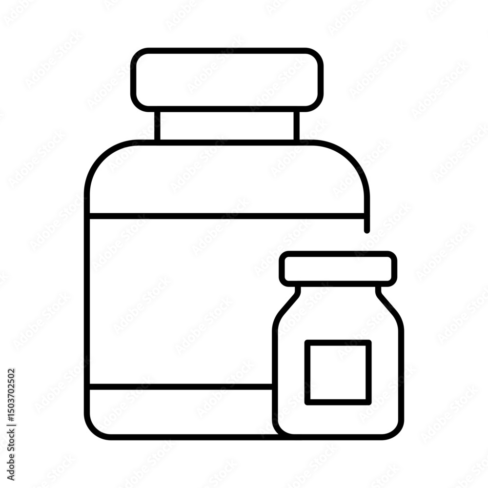 Obraz premium Supplement Line Icon. Fitness, Health, Healthy Lifestyle, Wellbeing, Exercise, Health Care, Sport, Workout Editable Stroke Vector Illustration