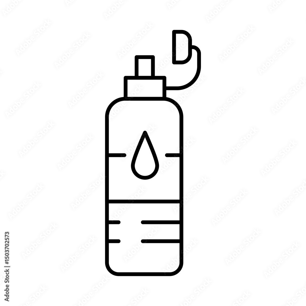 Fototapeta premium Water Bottle Line Icon. Fitness, Health, Healthy Lifestyle, Wellbeing, Exercise, Health Care, Sport, Workout Editable Stroke Vector Illustration