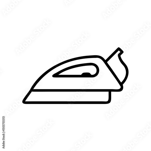 Electric iron icon in minimalist design with sleek lines and contours  