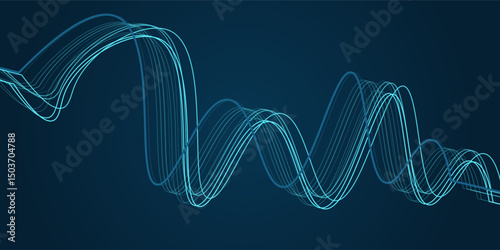 Waves of the equalizer on blue backgroun Eps10
