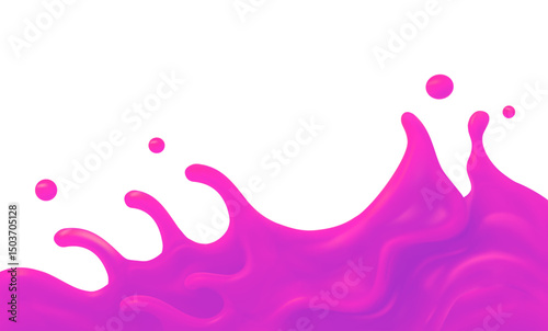 purple liquid paint splashing Splash of blueberry cocktail, yogurt, drink. Realistic vector