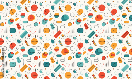 Fantastical Forms: Abstract Pattern with Curious Shapes & Imaginative Colors