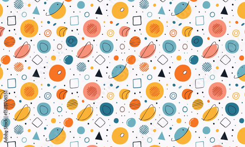 clectic Energy: A Surreal Pattern of Dynamic Shapes and Bold Color Bursts 