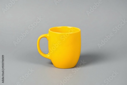 Yellow coffee mug mockup template cup, coffee, drink, mockup, empty, coffee cup, isolated, grey background