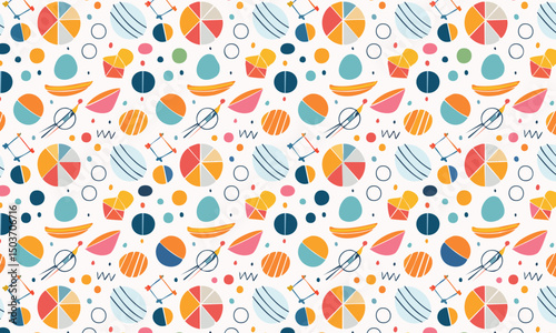 Vibrant Abstract Medley: Quirky Forms & Psychedelic Color Seamless Design