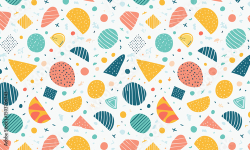 Organized Chaos: Playful Surreal Pattern with Unexpected Colorful Elements