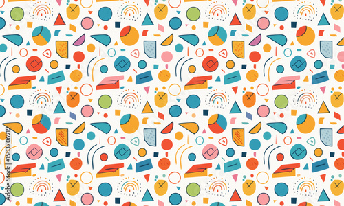  Bizarre Abstract Composition: Unexpected Segments & Retro Palette Pattern