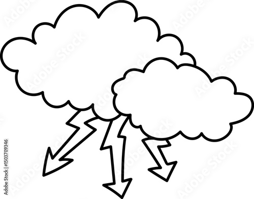 Clouds with Lightning Bolts