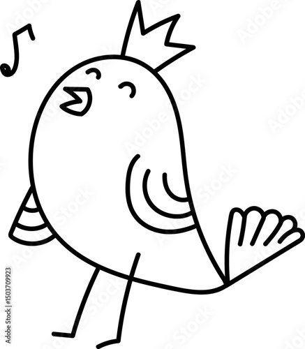Bird with Crown Singing