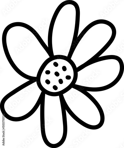 Simple Daisy Line Drawing