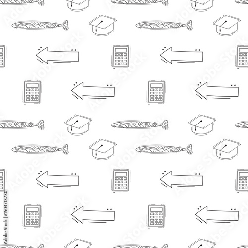 school supplies pattern, education seamless pattern, doodle school seamless pattern, hand drawn education pattern background, doodle school background