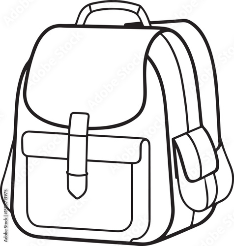 backpack vector illustration line art	
