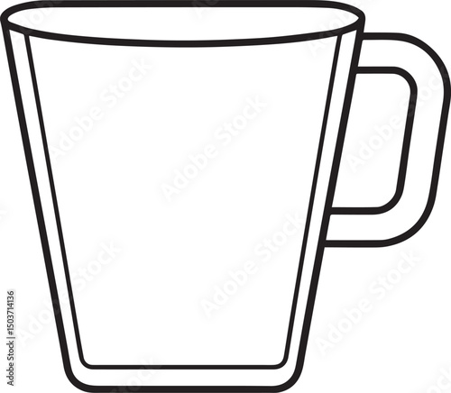 Cup vector illustration line art	