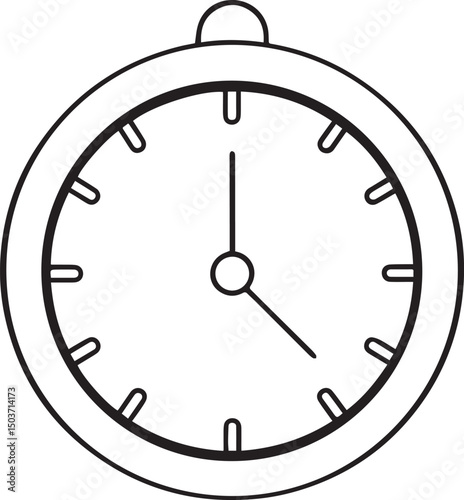 clock vector illustration line art