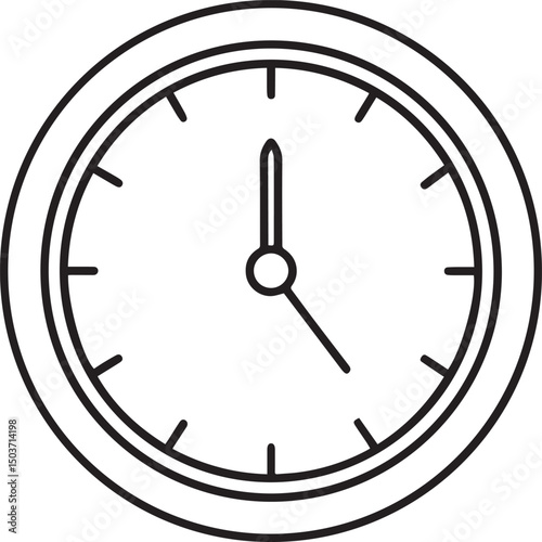 clock vector illustration line art