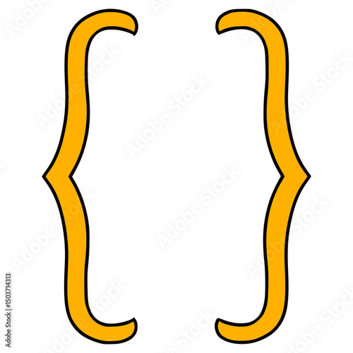 curly brackets illustration hand drawn isolated vector