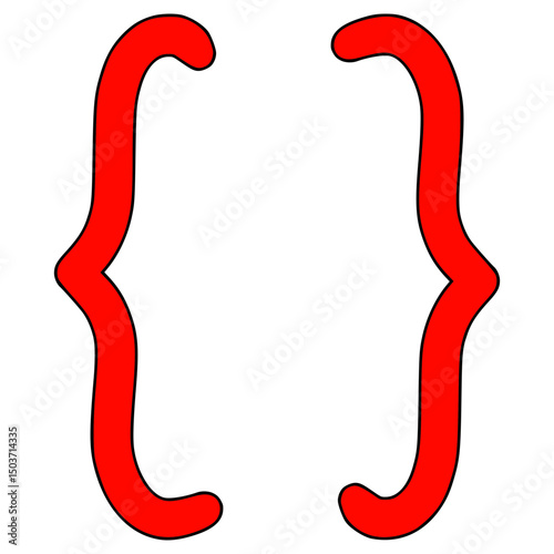 curly brackets illustration hand drawn isolated vector