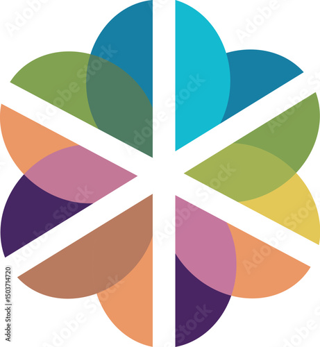 Colorful Flower abstract Logo loop design vector template Abstract rainbow color logo